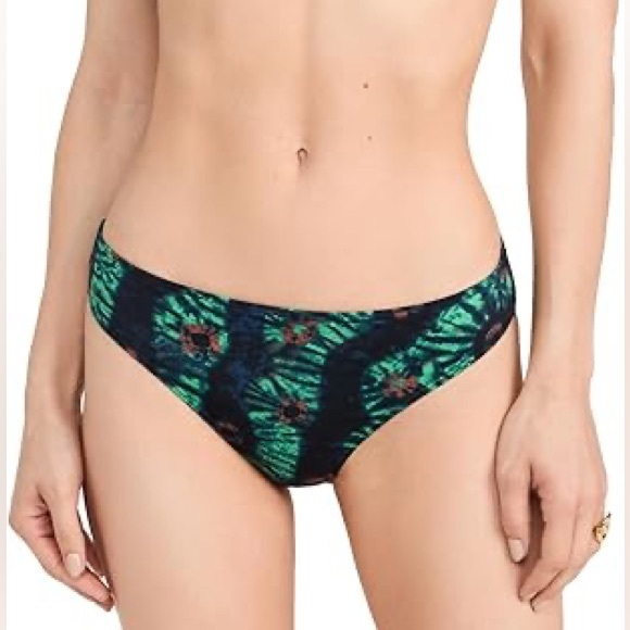 ULLA JOHNSON Dani Printed Bikini Briefs in Green sz L NWT 140$ - Picture 5 of 7
